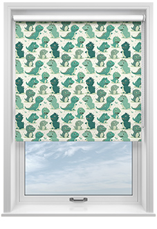 Roarsome, Green - Twist&Fit Roller Blind
